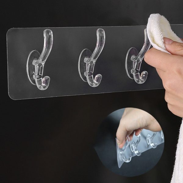 Seamless Heavy Duty Sticky Hooks | Double-Sided Adhesive (Pack of 3)