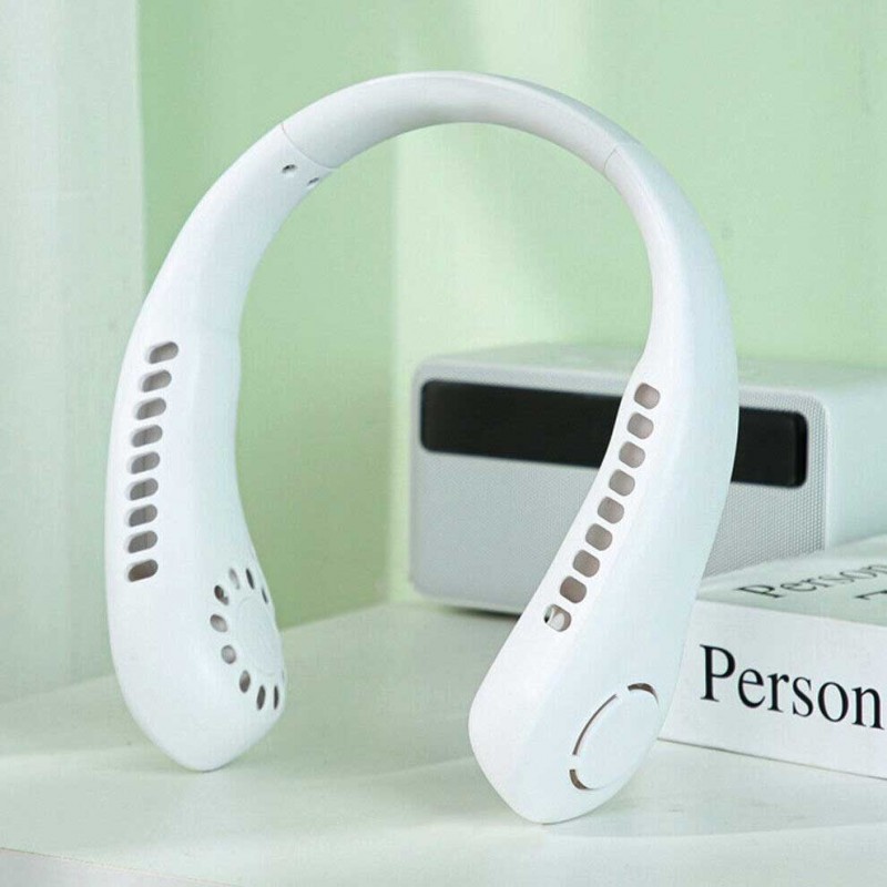 USB Rechargeable Neck Fan | 3 Modes Fan Speed | 360 Rotation Neck Hanging Fan With Box | C-Type Charging Cable Included