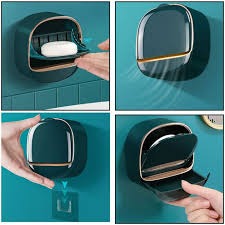Wall Mounted Soap Holder with Drain Tray – Waterproof Stylish Soap Dish for Kitchen & Bathroom (Random Color)