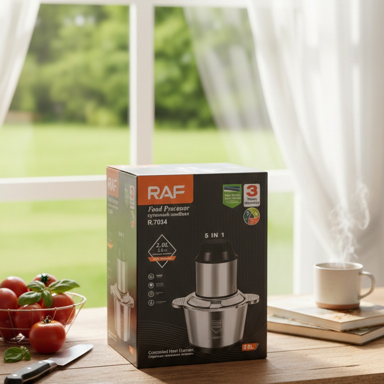 RAF Electric Meat Chopper 800W 2L Stainless Steel Bowl Food Processor For Meat And Vegetables